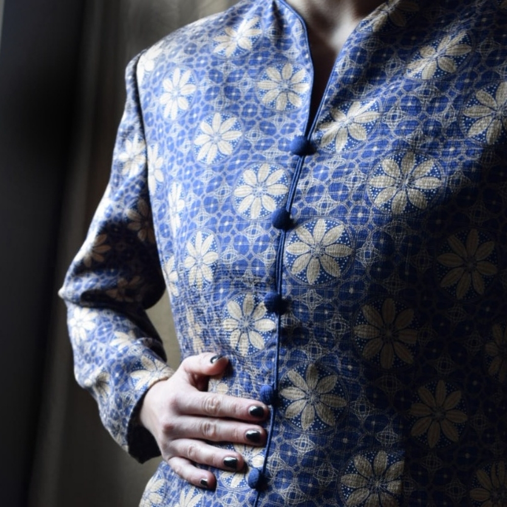100% Silk Adrianna Papell Vintage 80s Blazer